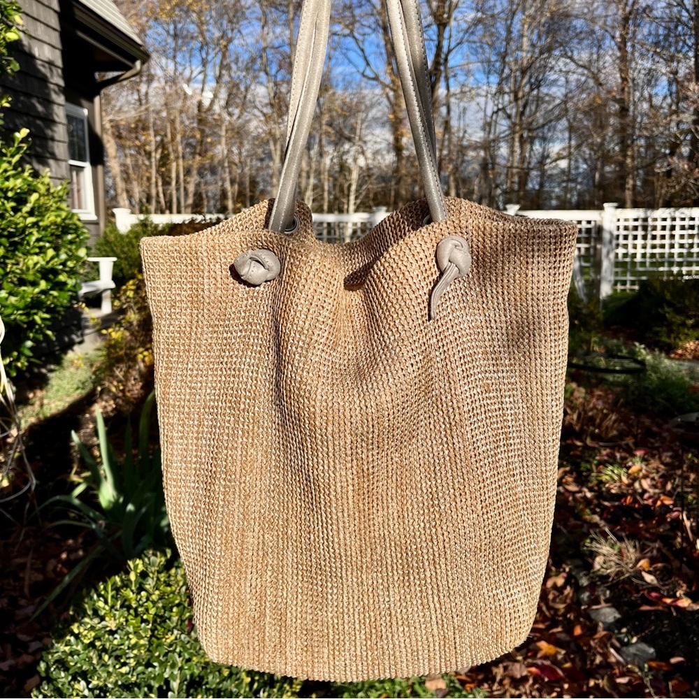 Monserat De Lucca Women’s Large Mafalda Shopper Tote Bag — Natural & Silver - Picture 3 of 12